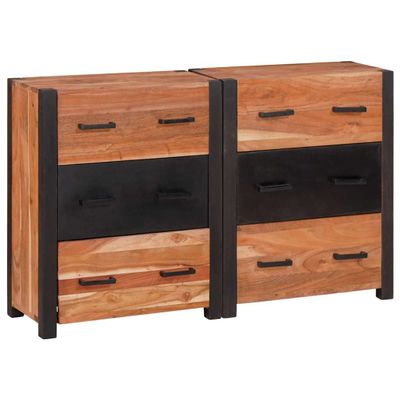 vidaXL Servírovacia skriňa so zásuvkou 3 pcs Hnedá 110 x 30 x 75 cm