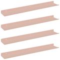 vidaXL Závesná polica 4 ks Ružová 60 x 8,5 x 2,5 cm Oceľ