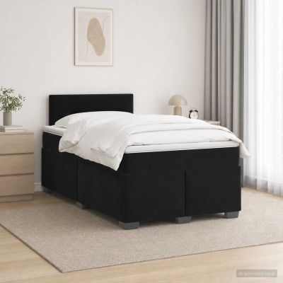 vidaXL Posteľ boxspring s matracom Čierna 120 x 200 cm Zamat