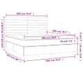 vidaXL Posteľ boxsping s matracom a LED bledosivá 180x200 cm zamat
