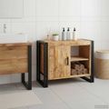 vidaXL Skrinka pod umývadlo Hnedá 71 x 33 x 58 cm Masívne mango drevo