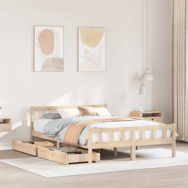 vidaXL Posteľ bez matraca 160x200 cm masívna borovica