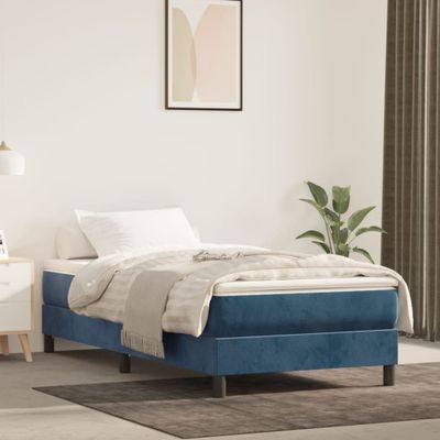 vidaXL Matrac s taštičkovými pružinami stredná tvrdosť tmavomodrý 80x200x20 cm zamat