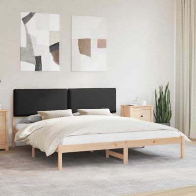 vidaXL Rám postele s čalúneným čelom Čierny 180 x 200 cm