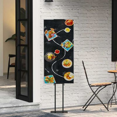 vidaXL Stánky na výstavy 2 ks Čierna 30 x 23,5 x 210 cm Oceľ