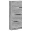 vidaXL Botník so 4 výklopnými zásuvkami sivý dub sonoma 80x34x187,5 cm