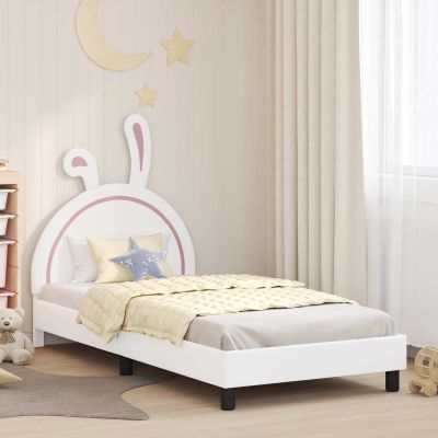 vidaXL Detský rám na posteľ s čelom Biela 90 x 190 cm PU