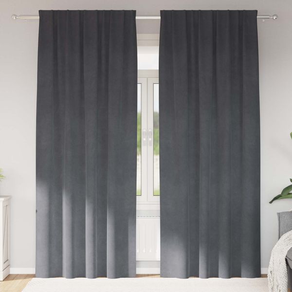 vidaXL Zatemňovacie závesy 2 pcs Svetlosivá 140 x 245 cm Zamat