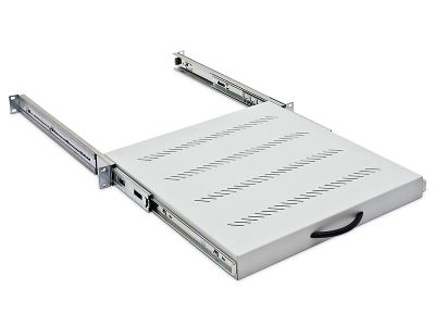 19'' výsuvná polica 450mm plnovýsuv, nosnosť 30kg čierna