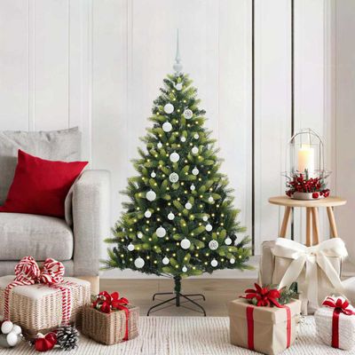 vidaXL Umelý vianočný stromček s kĺbmi 150 LED Zelená 120 cm PVC a PE
