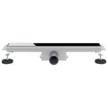 vidaXL Sprchový odtok s skleneným vrchnákom Čierna 60 cm