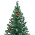 vidaXL Umelý vianočný stromček s 300 LED-i Zelená 210 cm PVC a oceľ