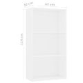 vidaXL 3-poschodová knižnica biela 60x30x114 cm spracované drevo