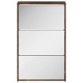 vidaXL Botník so zrkadlom 3-poschodový dymový dub 63x17x102,5 cm
