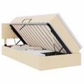 vidaXL Postel s úložným prostorem a matrací Krémová 90 x 190 cm Zamat