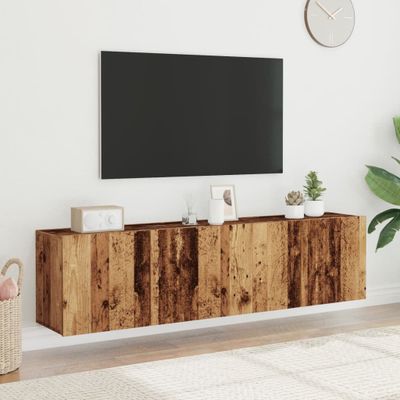 vidaXL TV skrinky nástenné 2 ks staré drevo 80x30x41 cm
