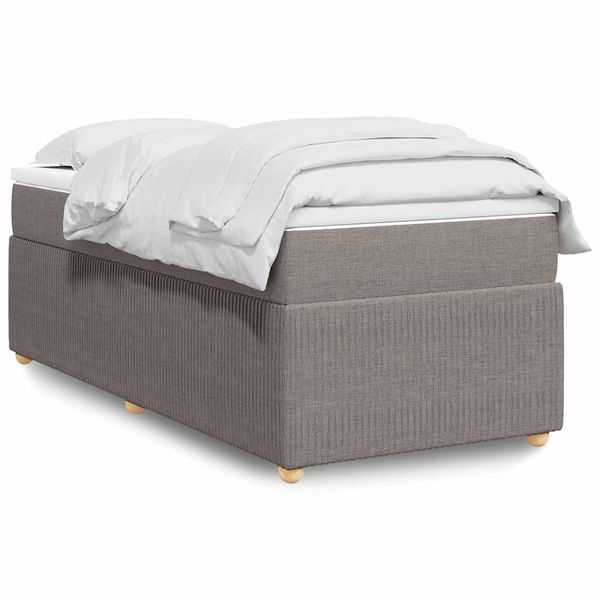 vidaXL Boxspring posteľ s matracom sivohnedý 100x200 cm látka
