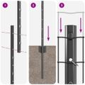vidaXL Euro oplotenie s pilierom 10 x 1 m PVC potiahnutá oceľ Sivá