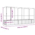 vidaXL Voliéra s nadstavcom strieborná 418,5x107x212 cm oceľ