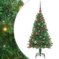 vidaXL Umelý vianočný stromček Zelená 120 cm PVC a Oceľ a Plast