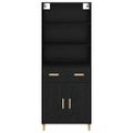 vidaXL Highboard Čierny dub 69,5 x 32,5 x 180 cm Kompozitné drevo
