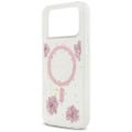 Puzdro Guess Resin Flowers Glitter MagSafe pre iPhone 17 Pro Max ružová