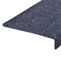 vidaXL Schodové rohože, samolepiace, 15 ks, 65x21x4 cm, modré, s obdĺžnikovým okrajom