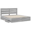 vidaXL Rám postele Sivý Sonoma 200 x 200 cm Inžinierske drevo
