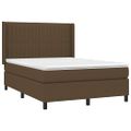 vidaXL Boxspring posteľ s matracom tmavohnedá 140x200 cm látka