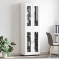 vidaXL Highboard FLORIN 60 x 35 x 182 cm Vysoký lesk bielej