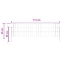 vidaXL Záhradný plot s kolíkmi 12 ks 115 x 30 cm Pozinkovaná oceľ