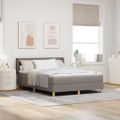vidaXL Posteľ s pružinovým rámom Sivohnedá 200 x 140 cm látka