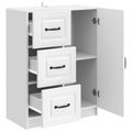vidaXL Servírovacia skriňa Biela s vysokým leskom 66 x 34,5 x 87 cm