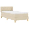 vidaXL Posteľ s pružinovým rámom Krémová 200 x 90 cm látka