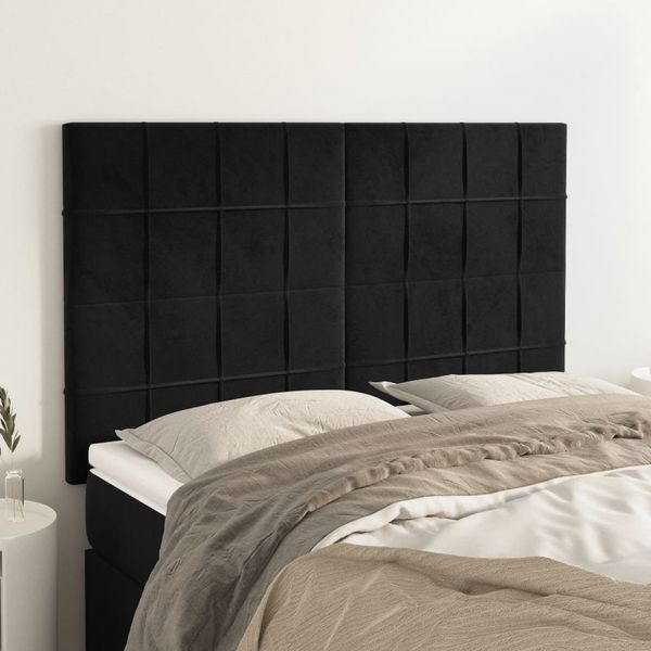 vidaXL Čelo postele čierne 144x5x118/128 cm zamatové