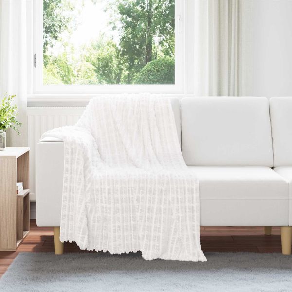 vidaXL Deka Biela 150 x 130 cm Flís
