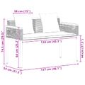 vidaXL Vonkajšia lavička 2 -Seater 117 x 54 x 74.5 cm polyratan Čierna