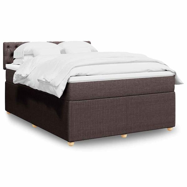 vidaXL Boxspring posteľ s matracom tmavohnedá 160x200 cm látka