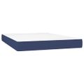 vidaXL Posteľ boxsping s matracom a LED modrá 140x200 cm látka