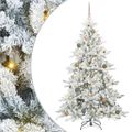vidaXL Umelý Sklápací Vianočný Stromček Biela 180 cm PVC a oceľ