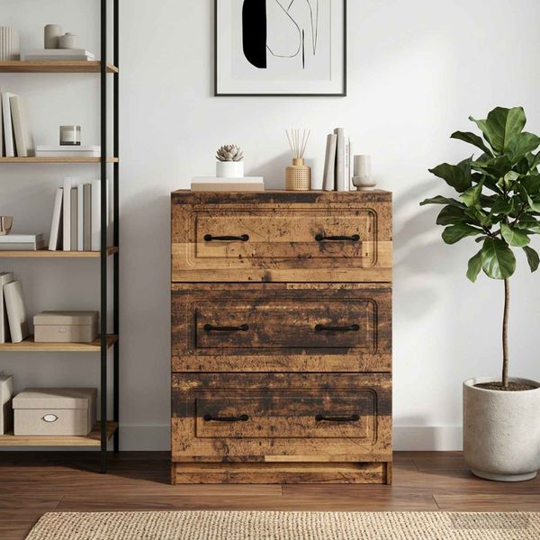 vidaXL Zásuvkový kabinet Staré drevo 66 x 34,5 x 87 cm