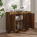 vidaXL Komoda dymový dub 92x35x75 cm spracované drevo