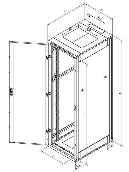 Stojanový rack 22U (š)800x(h)1000 rozebíratelný Rozvadec, stojanový, 19", 22U, 800x1000, sklenené dvere, RAL7035, šedý