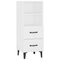 vidaXL Komoda biela 34,5x34x90 cm spracované drevo