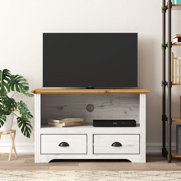 vidaXL TV skrinka s 2 zásuvkami BODO hnedá 91,5x44,5x56 cm borovicový