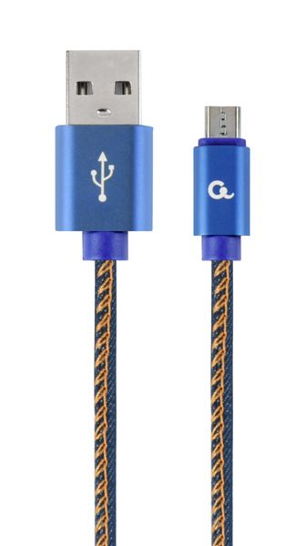 Gembird oplietaný denim USB-A/microUSB kábel 1m