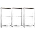 vidaXL 2-posch. stojany na pneumatiky 3ks strieborné 110x40x180cm oceľ