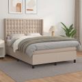 vidaXL Boxspring posteľ s matracom kapučínová 140x190 cm umelá koža