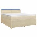 vidaXL Posteľ boxspring s matracom Krémová 140 x 190 cm Látka