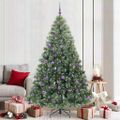vidaXL Umelý vianočný stromček s 300 LED-i Zelená 210 cm PE a PVC